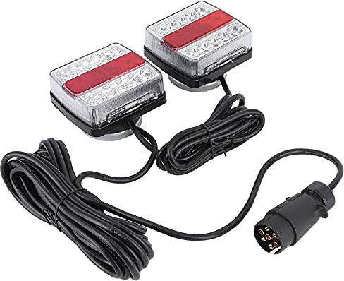 Yosoo Trailer Light Board, 7 Pin 12v Magnetic LED Trailer Lights Rear Tail Board Lamps with 10m Cable, 1 Pair Towing Lights Board Waterproof Rear Indicator Light License Plate Lamp for C