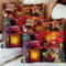 LED Deko-Kissen 45 x 45 cm mit Füllung - 2 Stück im Set - inkl. Beleuchtung - Leuchtkissen - Weichnachten - Winter - Zierkissen - Deko-Kissen - Kissenbezüge - Super Weich - Motiv : 5 Bilder rot