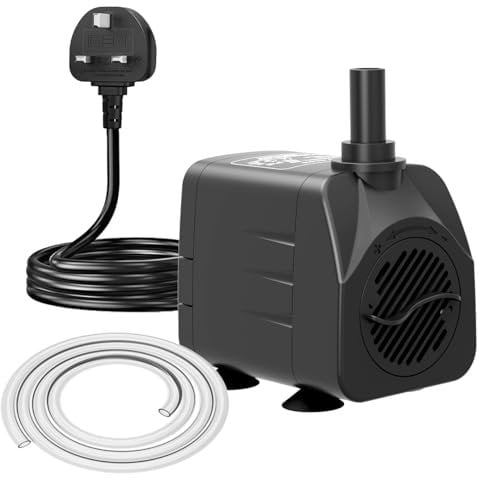 Knifel Submersible Pump 600L/H 10W Dry Burning Protection with Ultra Quiet Design 1.2m High Lift for Fountains, Hydroponics, Ponds, Aquariums & More……