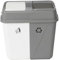 URBNLIVING 40L/60L/100L Duo Kitchen Bin Waste Garbage Can 2 Compartments With Base Connectors (White/Grey, 40 L)