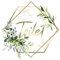 Flower Logo Green Plant Toilet Door Sticker Golden Letter Removable Self-Adhesive Waterproof PVC Bathroom Decoration Decal Home Supplies