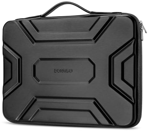 DOMISO 14 inch Laptop Sleeve with Handle, Shockproof & Waterproof EVA Protective Laptop case, Hard Laptop Sleeve for 14 HP Dell Asus Lenovo Laptop, Black