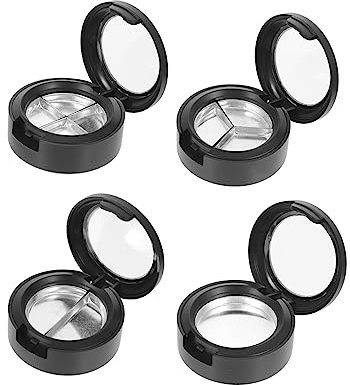 DOITOOL 4 Stück Lidschatten-box Leere Lidschattenpfännchen Behälter Lidschattenetui Mit Fach Schwarzer Lidschatten Leere Erröten Reisen Magnetisch Rundes Tablett Plastik