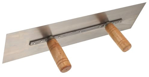DOITOOL Doppelkellen Glättekelle aus Stahl mit Holzgriff Verlängertem Design für Mauerwerk und Großflächiges Auftragen bei Wandarbeiten