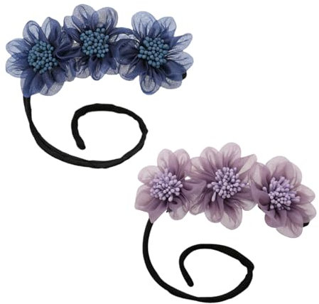 Hair Twist Bun Maker, Haarknoten-Zubehör für Frauen, Haar-Brötchen-Maker, Brötchen-Maker für langes Haar (Blue + Purple)