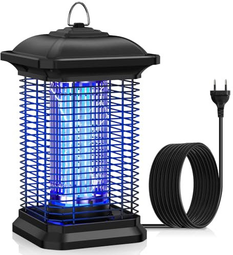 Lampada Antizanzare Elettrica 18W, 4000V UV Zanzariera Elettrica Impermeabile IPX4, Repellente per Zanzare Range 100m² Riducendo Efficacemente gli Insetti Volanti per i Giardini del Patio