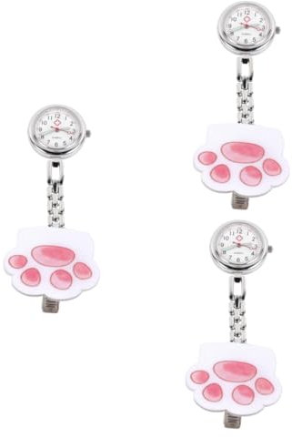 VALICLUD 3stücke Katze Pfote Taschenuhr Pflegeuhr Für Clip Design Runde Form Für Täglichen Gebrauch
