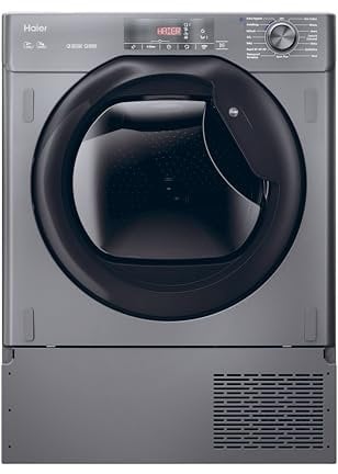 Haier HDB4 H7A2TBERX80 7kg Integrated Heat Pump Tumble Dryer, A++ Rated, Graphite & Black