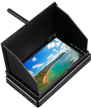 veorly 5,8G 48CH 4,3 LCD 480X272 16:9 NTSC/PAL FPV-Monitor Automatische Suche mit OSD Eingebauter für RC-Drohnen-Ersatzteile Zubehör 1 Stück