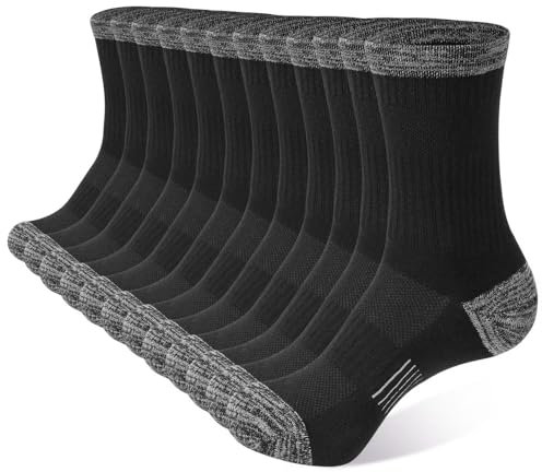 BUDERMMY Socken Damen Baumwolle 35-38 39-42 Sportsocken Wandersocken für Damen Socken Atmungsaktiv Gepolsterte Herren Laufsocken 6 Paar (DE/NL/SE/PL, Numerisch, 35, 38, Regular, Regular, schwarz)