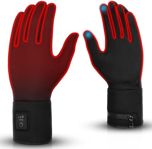 V.Step Beheizbare Handschuhe Liner für Damen Herren, Wiederaufladbare Elektrisch beheizte Handschuhe Winterhandschuhe für Skifahren Wandern Camping Angeln, Size M