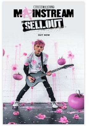 odafcahv Exklusives Kunstposter Rapper Machine Gun Kelly Music Cover Mainstream Sellout Leinwand Poster Schlafzimmer Dekor Landschaft Büro Zimmer Dekor Geschenk 40 x 60 cm