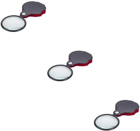 FRCOLOR 15 Stück Lupe Handvergrößerungsspiegel Schlüsselanhänger Für Schlüsselanhänger Vergrößerungsglas Handvergrößerungsspiegel Faltlupe Schwarz