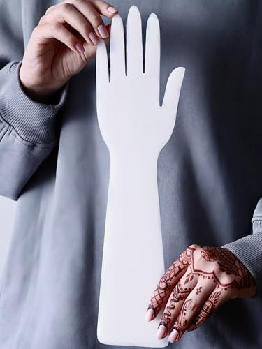 BEAUTYMEHNDI STORE Acrylic Hand for Henna Practice - Reusable Plastic Board for Henna Cones Paste Beginners Henna Kit for Mehendi Art