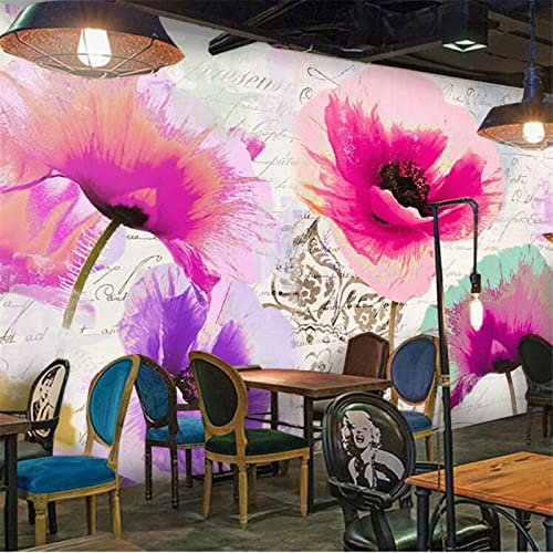 XLMING Alphabet Pour Peinture À L'Huile De Fleurs Papier Peint 3D Décoration Intérieure Salon Canapé Chambre Fond Tv Mur-430cm×300cm