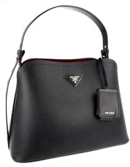 Prada Damen Schwarz Saffiano Leder Schultertasche 1BA251
