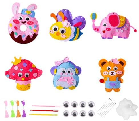 Bastelset aus Vliesstoff zum Basteln - Komplettes Set mit Material zum Herstellen lustiger Hängepuppen, ideal für die Förderung der Kreativität von | Geschenk