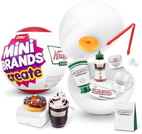 Mini Brands Create Krispy Kreme Create Serie 1 Kapsel von ZURU – Minis zum Sammeln, Blindverpackung, DIY, Neuheit, Harz zum Spielen, Mini-Lebensmittelnachbildungen, ab 14 Jahren