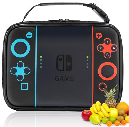 Beaulyn Lunch Box for Kids, Gamer Boys Lunch Box, Leather Insulated Boy Lunch Bag for School, Reusable and Waterproof Thermal Snack Box for School Daycare Picnic Camping for Kids Toddlers Teens