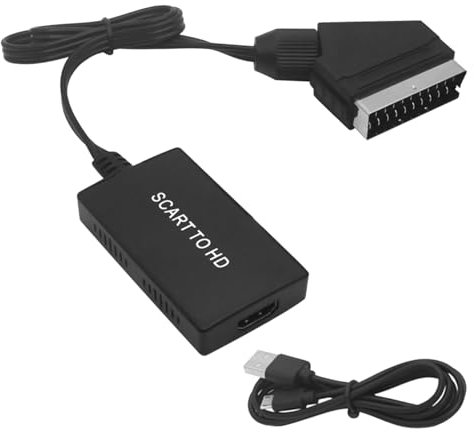 NEKAPLO 1PC Scart to HDMI Converter Cable，Full HD 1080P SCART to HDMI Adapter for TV, DVD, STB, VHS, PS2, Sky Box, Plug & Play