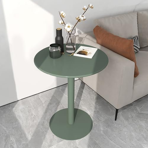 Runder Beistelltisch aus Marmor für kleine Räume, 48 cm, Grün