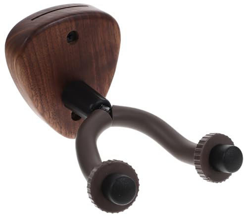 SECFOU Guitar Wall Hanger Aus Schwarzem Walnussholz Stabiler Wandhalter Mit Metallstützen Für Akustik Gitarren Ukulelen Für Zuhause Und Auftritte