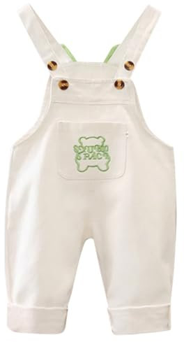 AOOPOO Salopette Bimbo 3D Orso da Lavoro Neonate Tuta in Jeans alla Moda, Bambina Tuta Salopette in Denim Tutina Carino Neonata Pantaloni Jeans per Bebè 0-4 Anni