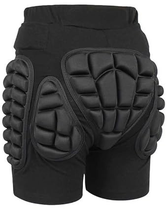 3D-Schutz, Hüft-Po, EVA, gepolstert, kurze Hose, Schutzausrüstung, Aufprallpolster, Skifahren, Schlittschuhlaufen, Snowboard, Schwarz, Größe L