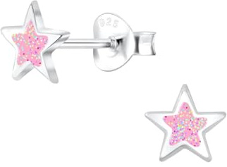 Monkimau Mädchen Ohrringe Stern | Ohrstecker aus 925 Sterling Silber | Kinderohrringe hypoallergen