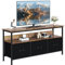 Meuble TV, Table de Télévision Jusqu'à 55 avec 2 Étagère Ouverte et 3 Tiroirs, Console TV avec Structure en Bois pour Le Salon, la Chambre à Coucher, Style Industriel, 120 x 57 x 30 cm, Vintage