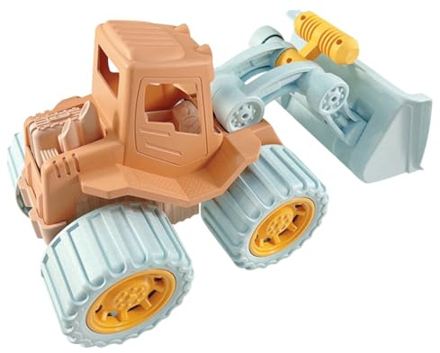 Beaupretty Modèle de Bulldozer pour Garçon et Filles à Rétrofriction, Éducatif en Paille de Blé, Petit Bulldozer de Construction pour Tout-Petits, de Plage Sûr et Ludique