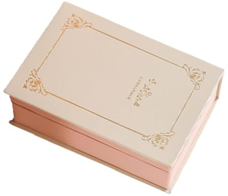 HERCHR Portagioie a forma di libro con chiusura magnetica, custodia in similpelle PU a doppia faccia, dimensioni 5,91×2,64×8,35 pollici per anelli, collane, orecchini e bracciali. (White)