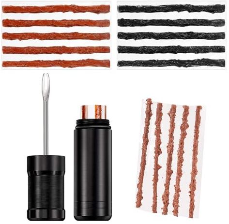 Tubeless Reparaturset, Fahrrad Flickzeug Gabelbohrer mit 15 Klebestreifen