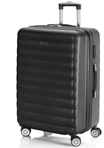 ITACA - Valise Moyenne - Valise Soute Avion Rigide 4 roulettes - Valise De Voyage Résistante en Matériau ABS - Valise Ultra Légère avec Cadenas à Combinaison 71260, Couleur Anthracite