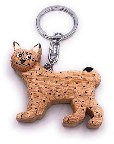 H-Customs Luchs Leopard Gepard Raubtier Holz Edel Handmade Schlüsselanhänger Anhänger