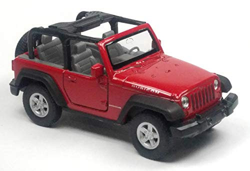 Jeep Wrangler Rubicon Modellauto ca. 11,5cm rot mit offenem Verdeck