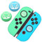 Switch Daumengriffkappen Joystick-Kappe für Nintendo Switch & Lite Animal Crossing Cute Little Bear Design (2 Stück grün & blau), weiche Silikonhülle für Joy-Con-Controller