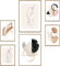 MUUDLY® Poster Set Abstrakt Line Art Beige – 6 moderne Wandbilder (2×A3, 4×A4) – Stilvolle Bilder fürs Wohnzimmer, Schlafzimmer – Minimalistische Wanddeko ohne Rahmen