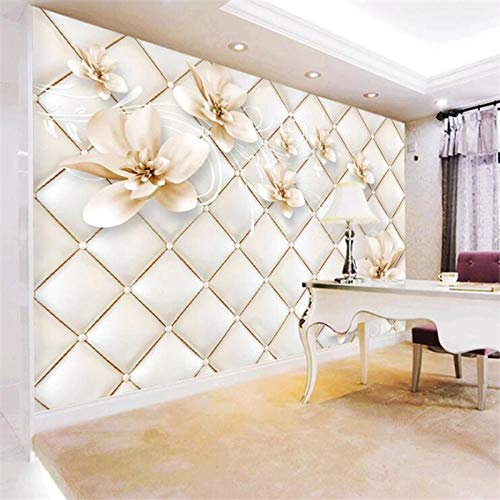 Benutzerdefinierte Tapete 3D Foto Wandbild Lilie Muster Soft Pack Tv Hintergrund Wand Wohnzimmer Schlafzimmer Tapete,250(W)*175(H)Cm