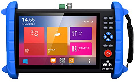 Portable 7 Inch CCTV Tester-Support up to 6K IP Camera Test- AHD, TVI, CVI & CVBS Analog Camera Test-RJ45 Cable TDR Tester with PoE/IP Discovery/HDMI in & Out/Built in WiFi/PTZ