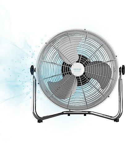 Cecotec Ventilador Industrial EnergySilence 4500 GyroPro. 110 W, Oscilación Automática, 3 velocidades, Motor de Cobre, Ajustable, Acabado Cromado
