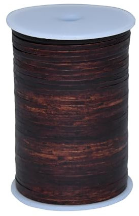 Cords Essentials 22 Yard 3mm Flat Leather Strip String Cord - Distressed Dark Brown