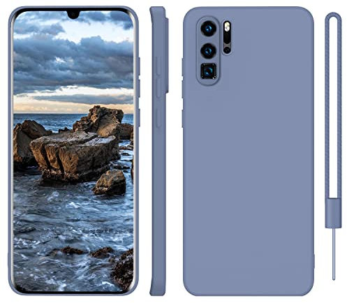 ORDA für Huawei P30 Pro New Edition Hülle Silikon Case, Handyhülle für Huawei P30 Pro Case Ultra Dünn mit Microfiber, Kameraschutz und Bildschirmschutz, Kratzfeste Hülle für Huawei P30 Pro Blau Grau