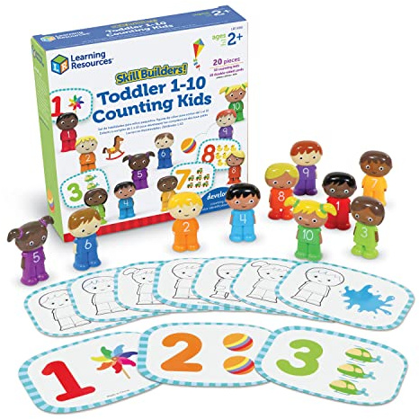 Learning Resources Skill Builders! Zählkinder 1-10, Lernspielzeug ab 18 Monaten, Aktivitäten für Kleinkinder, Lernspielsachen zum Farbenlernen, 20-teilig, ab 18 Monaten