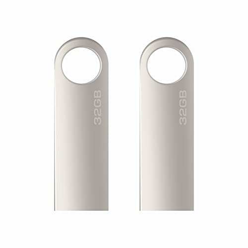 Chiavetta USB 32 GB, 2 Pezzi Mini Pen Drive 32 Giga Portatile USB Key Pennetta USB 32GB per PC, Laptop, ecc (Argento*2PCS)