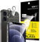 NEW'C Lot de 4, 2 x Verre Trempé pour iPhone 12 Mini et 2 x Protection Ecran Caméra Arrière - sans Bulles d'air -Ultra Résistant - Dureté 10H Glass