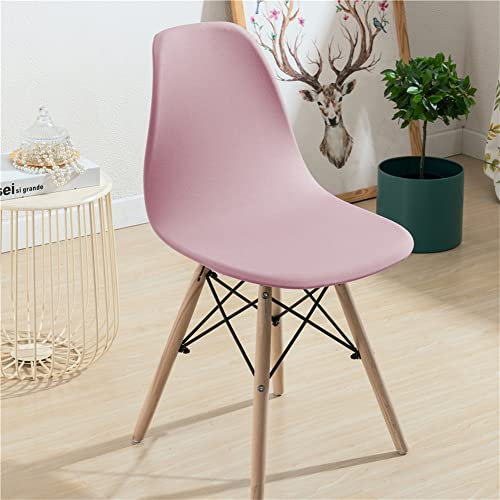 Highdi Stuhlhussen Schalenstuhl Bezug Stretch Universal Esszimmerstühle Bezug Moderne Einfarbig Abnehmbar Waschbar Stuhlbezug Wohnzimmer Büro Küchenstühle Husse (Rosa,4 Stück)