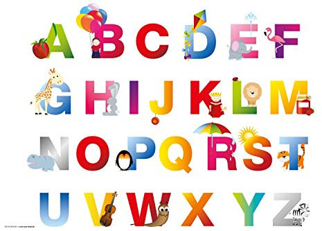 Schreibtischunterlage Kinder – “ABC Schulanfang“ – aus erstklassigem, strapazierfähigem Vinyl (Kunststoff-BPA frei) – 60 x 40 cm – Schreibunterlage für besten Schutz mit Lerneffekt– Made in Germany