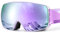 Odoland Skibrille Kinder Snowboardbrille für brillenträger Helmkompatible mit UV-Schutz und OTG Anti-Beschlage für Jungen und Mädchen zum Skifahren und Bergsteigen Weiß Violett