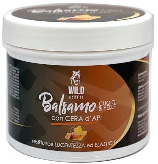 Wild Horses Leder- und Lederbalsam mit Bienenwachs, verleiht Glanz und Elastizität, für Leder und Sattel, 500 g, hergestellt in Italien